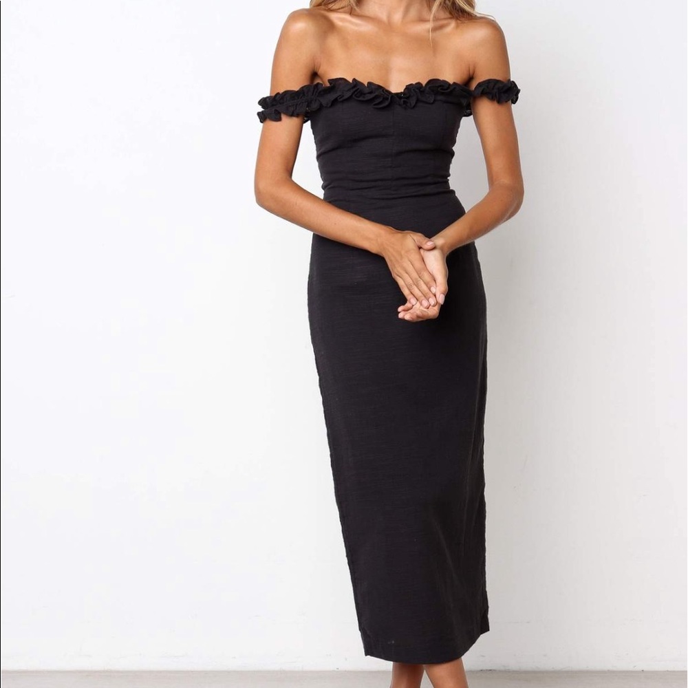 Black off the shoulder dress!